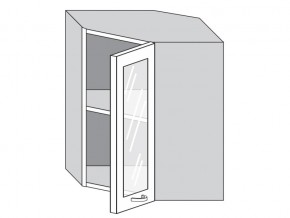 1.60.3у Шкаф настенный (h=720) угловой на 600мм со стекл. дверцей в Кунашаке - kunashak.magazinmebel.ru | фото