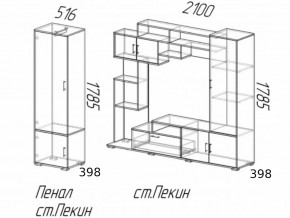 Гостиная Пекин с пеналом Ясень Шимо в Кунашаке - kunashak.magazinmebel.ru | фото - изображение 2