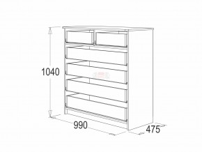 Комод 6 фант ясень анкор в Кунашаке - kunashak.magazinmebel.ru | фото - изображение 2