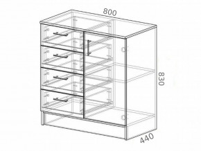 Комод К800-1Д ЛДСП ясень шимо в Кунашаке - kunashak.magazinmebel.ru | фото - изображение 2