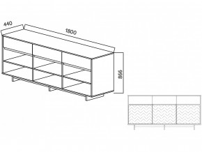 Комодино Moderno-1800 В-2 Ф1 в Кунашаке - kunashak.magazinmebel.ru | фото - изображение 2