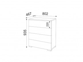 М05 (ручка брусок) Комод (4 ящика) в Кунашаке - kunashak.magazinmebel.ru | фото