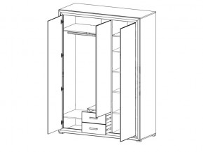 Шкаф B136-SZF3D2S Мальта сибирская лиственница в Кунашаке - kunashak.magazinmebel.ru | фото - изображение 2