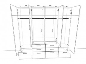 Шкаф распашной 2400А Антрацит в Кунашаке - kunashak.magazinmebel.ru | фото - изображение 2