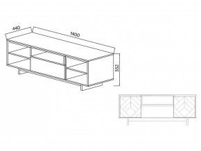 Тумба для ТВА Moderno-1400 Ф2 в Кунашаке - kunashak.magazinmebel.ru | фото - изображение 4