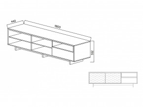 Тумба для ТВА Moderno-1800 В-1 Ф1 в Кунашаке - kunashak.magazinmebel.ru | фото - изображение 2